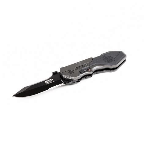 Smith And Wesson Mandp Otf Spring Assisted Knife Swmp1160825 3 5 Spear Point Blade Black