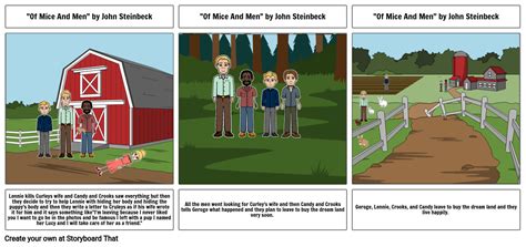 Of Mice And Men By John Steinbeck Storyboard