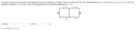 Solved The Figure Shows A Four Capacitor Arrangement That Is