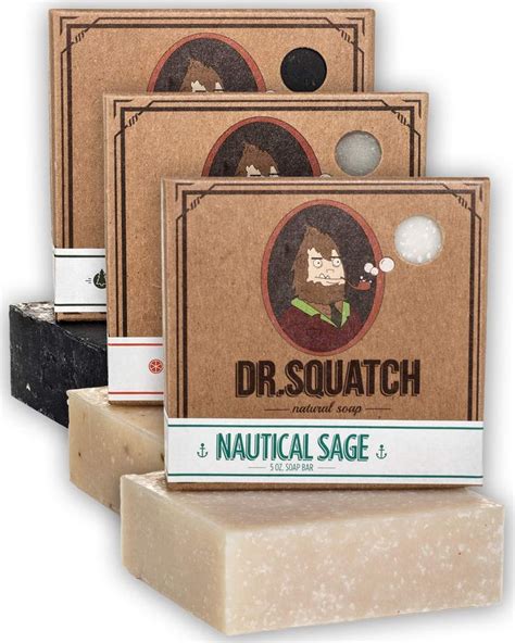 Dr Squatch All Natural Bar Soap For Men 3 Bar Variety Pack Pine Tar