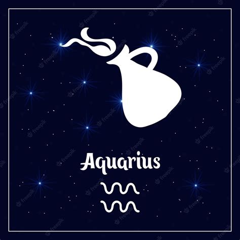 Premium Vector Aquarius Astrological Sign Of The Zodiac Horoscope On