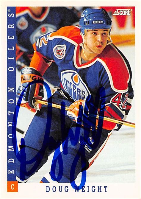 Doug Weight Autographed Hockey Card Edmonton Oilers 67 1993 Score 253