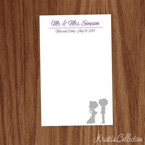 Personalized Wedding Notepads Note Memo Pads Bridal Shower Etsy