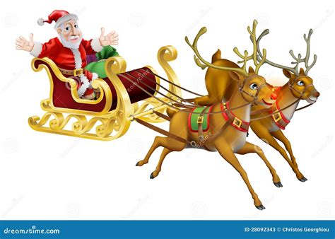 Santa Christmas Sled Stock Photos Image