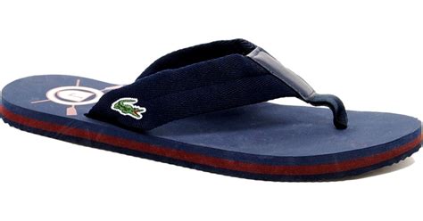 Lacoste Randle Flip Flops In Blue Black For Men Lyst