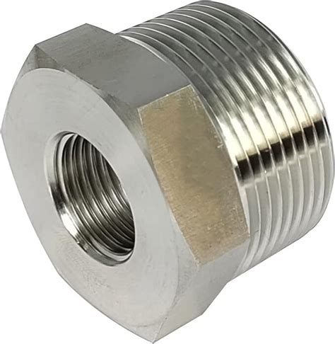 Buje Hexagonal Reductor De Acero Inoxidable Npt Macho De Cm A