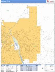 Apple Valley California Zip Code Wall Map (Basic Style) by MarketMAPS