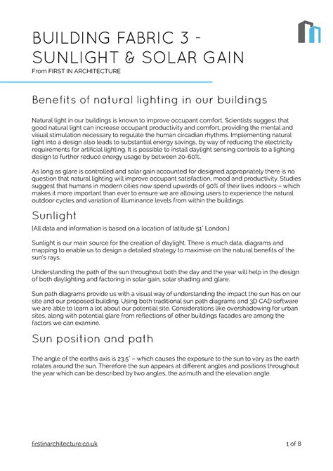 Building Fabric 03 Sunlight And Solar Gain Building Fabric 3