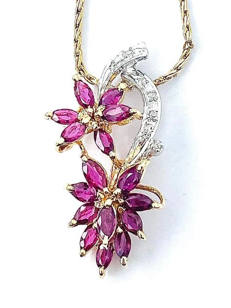 Kt Bicolour Gold Necklace Rubies Diamond Catawiki