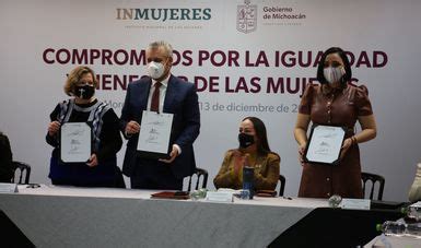 Gobierno De Michoac N E Inmujeres Firman Compromisos Para Cerrar