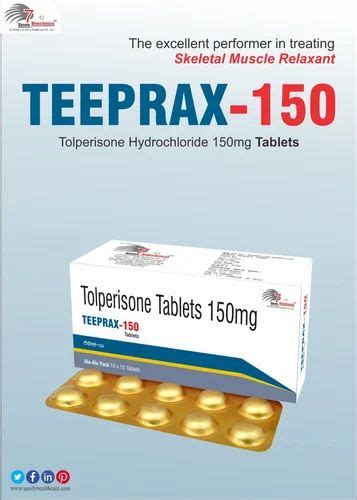 Tolperisone 150 Mg, 10x10, Treatment: Neuropathy at ₹ 1500/box in Mohali