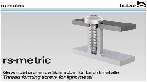 Betzer Rs Metric Gewindefurchende Schraube F R Metall Und