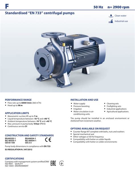 Pedrollo F C Centrifugal Pump With Energy Saving Motor Ie