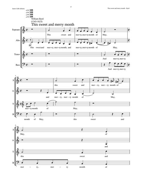 This Sweet And Merry Month Of May William Byrd Sheet Music For Bass