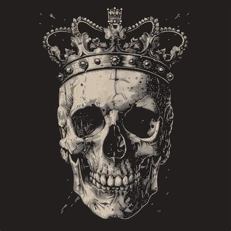 A Human Skull Adorned With A Regal Crown Premium Ai Generated Image