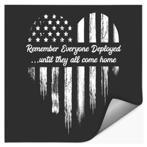 Remember Everyone Deployed Red Friday American Flag Heart Sticker Sold