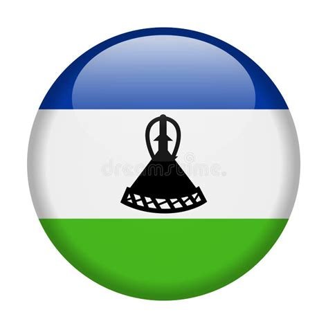 Icono Redondo Del Vector De La Bandera De Lesotho Stock De Ilustración Ilustración De Redondo