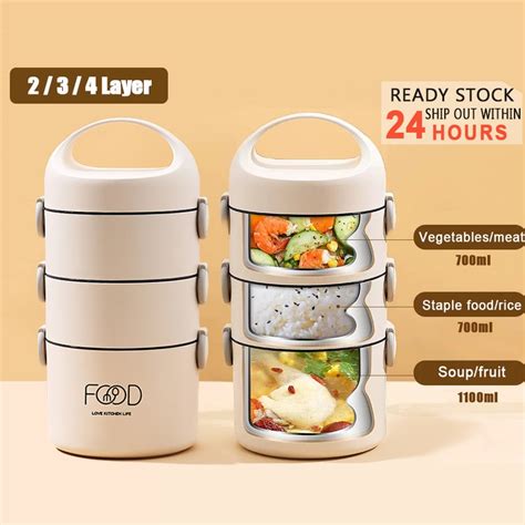 Microwaveable Layer Grade Stainless Steel Lunch Box Food