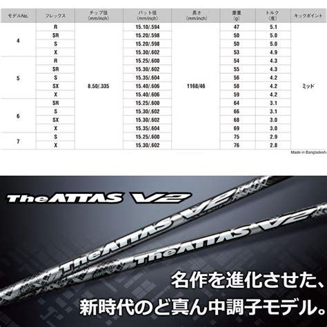 ピンg430g425g410用oemスリーブ付シャフト Ustマミヤ ジ・アッタス V2 The Attas V2