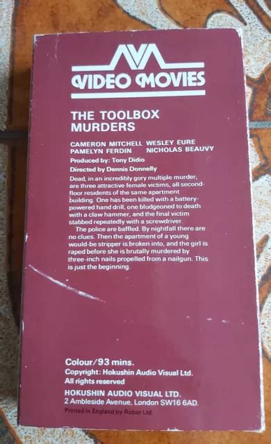 The Toolbox Murders Vhs Hokushin Pre Cert Complete Carton £150 00