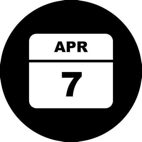 April 7th Date on a Single Day Calendar 504499 Vector Art at Vecteezy
