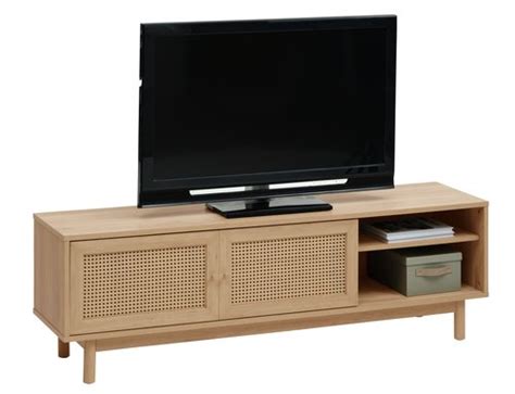 TV Bench HALMSTAD 2 Sliding Doors Oak Colour JYSK