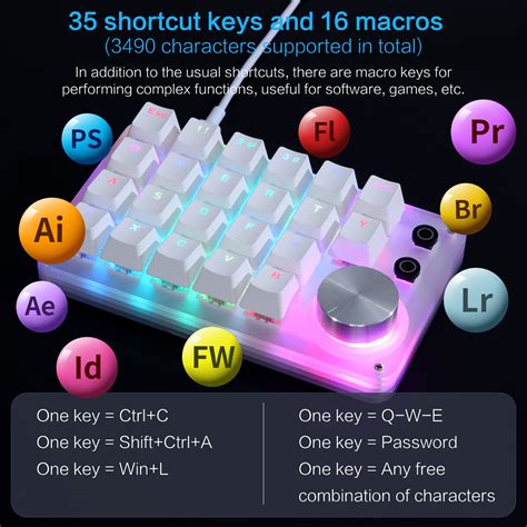 Snapklik Koolertron One Handed Macro Mechanical Keyboard Single