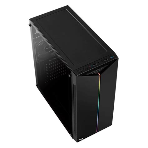 Gabinete Gamer Rgb Aerocool Split Black Mid Tower Acrilico