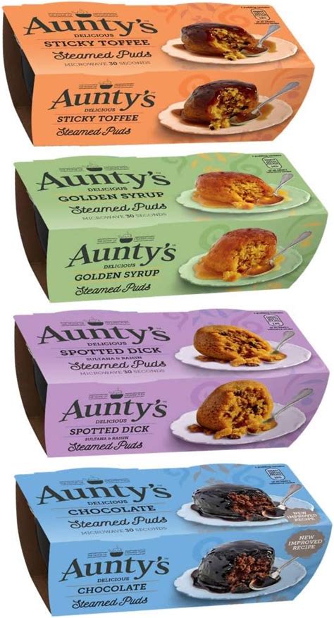 Aunty S Steamed Puddings 12X Mixed Pack 3X Sticky Toffee 3X Golden