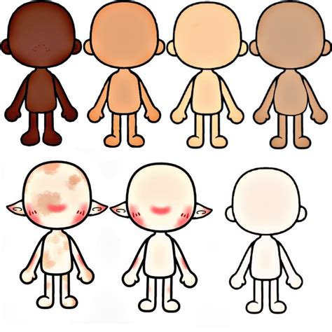 An Image Of Cartoon Characters With Different Skin Colors And Hair