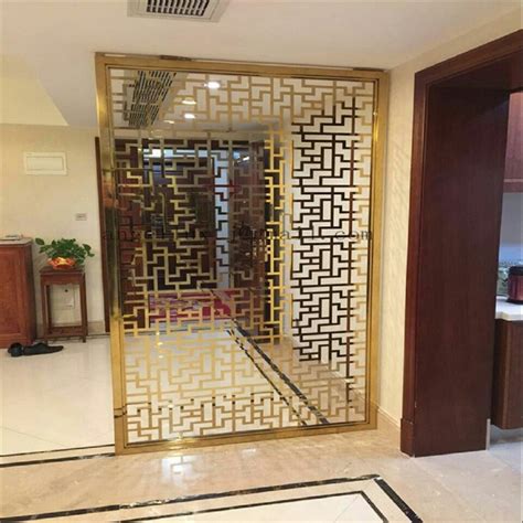 Golden Stainless Steel Decorative Metal Screens Panel Glossy At Rs