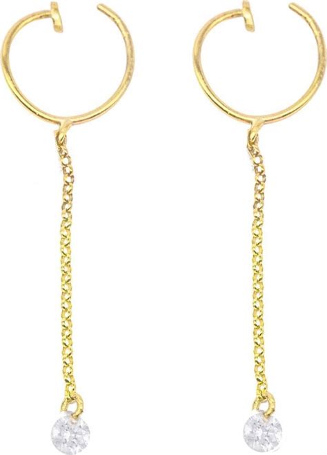 Lily Flo Jewellery Naked Diamond Chain Huggie Hoop Earrings ShopStyle