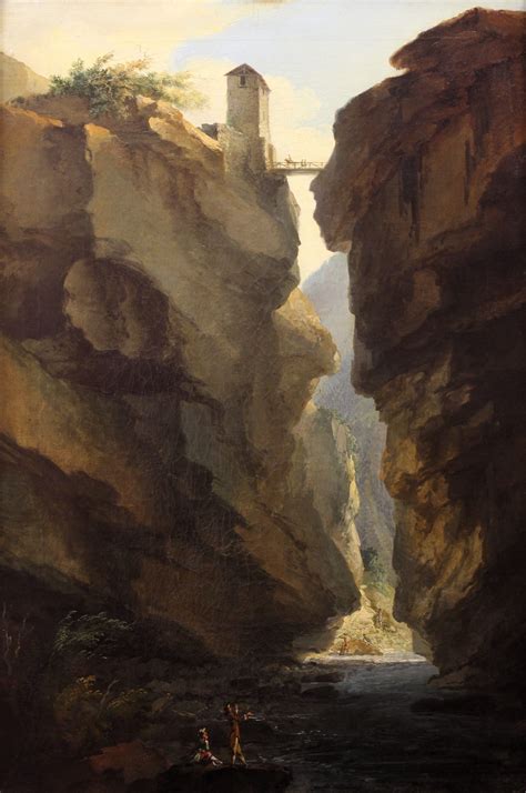 Caspar Wolf Bridge And Gorges Of Dala River In Leuekerbad View