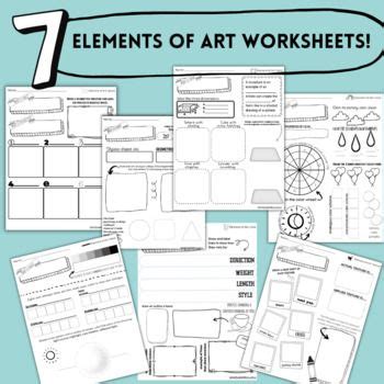 Elements of Art Worksheets | Art worksheets, 7 elements of art ...