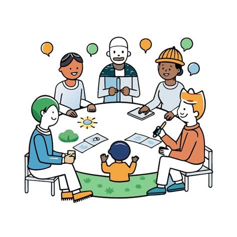 Flat Hand Drawn Neighborhood Meeting Vector Illustration Premium Ai