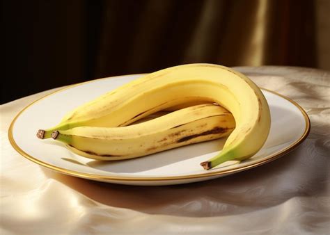 Premium Ai Image Fresh Banana On A Plate