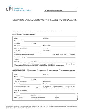 Remplissable En Ligne Centrepatronal Demande D Allocations Familiales