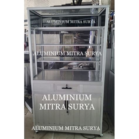 Jual Gerobak Stan Booth Stall Jualan Dagang Aluminium Kaca Roda Kota