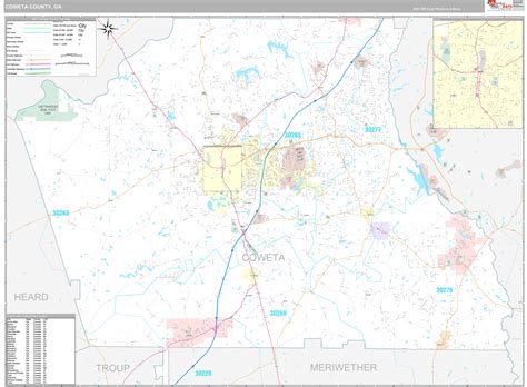 Coweta County Wall Map Premium Style