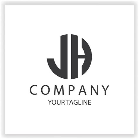 Premium Vector Jh Logo Monogram Simple And Modern Circle Black Colour