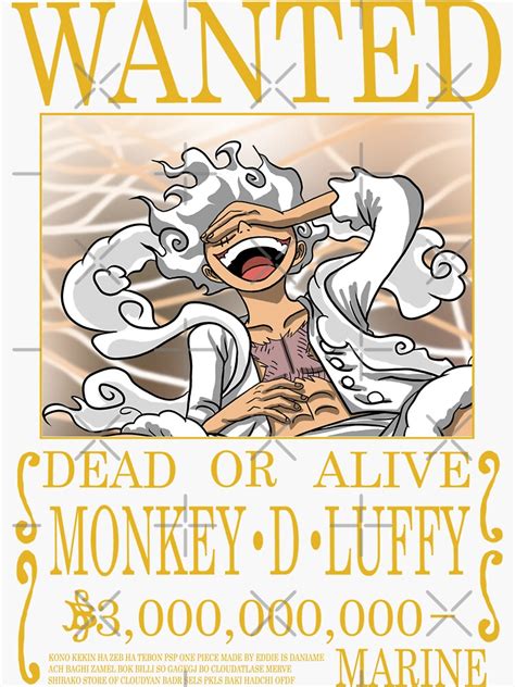 One Piece Wanted Neues Kopfgeld Poster Monkey D Ruffy Gear 5 Joy Boy