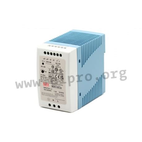 MDR 100 24 Mean Well DIN Rail Switching Power Supplies 100W Elpro