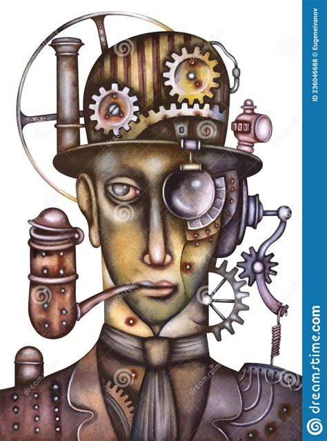 Steampunk Man Illustration Stock Illustration Illustration Of
