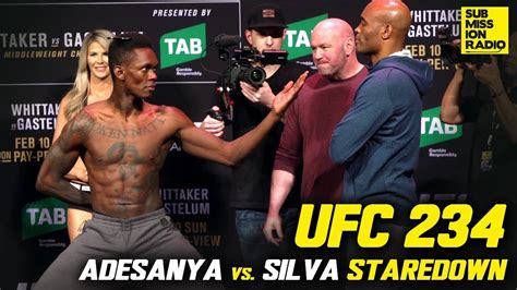 Ufc 234 Israel Adesanya Vs Anderson Silva Weigh In Staredown Youtube