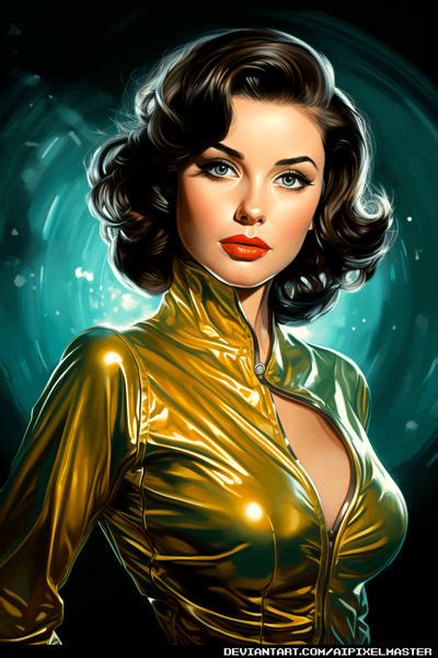 Sexy 50 S Retro Brunette Scifi Pinup Beauty By Aipixelmaster On Deviantart