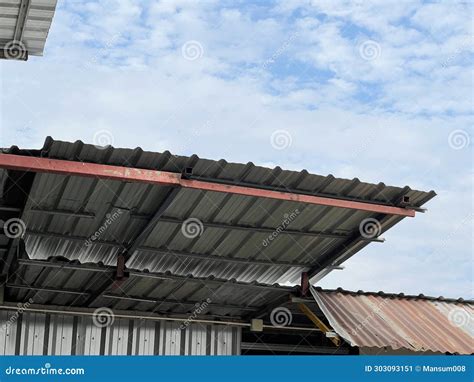 Roof with a Metal Sheet of the Metal Profile Stock Image - Image of ...