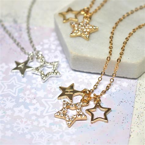 Personalised Diamante Star Necklace Jamie London