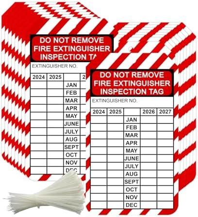 Monthly Fire Extinguisher Inspection Tags Record Year Fire