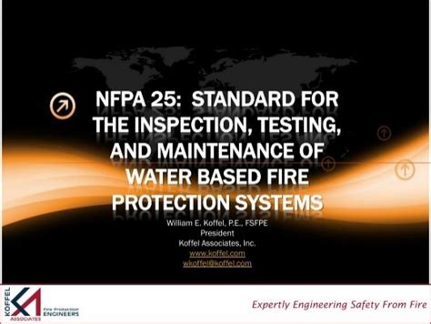 Nfpa 25 Standard For The Inspection Testing And Maintenance Of