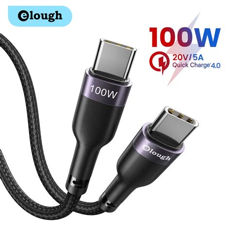 Elough Transfer Speed 20v 5a Usb C To Usb C Cable Pd 100w Type C